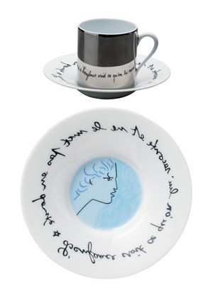 Saucer Protée blue13/Coffee cup platinum mirror13