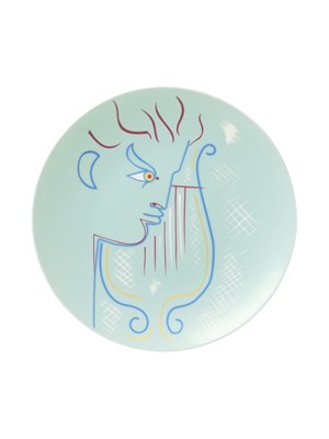 Cocteau - Coupe plate flat Orphée à la Lyre green 21cm