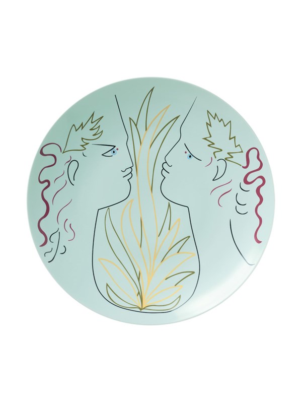 Jean Cocteau - Large bowl Orphée et Eurydice green 41