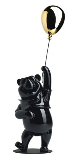 Winnie The Pooh -Black Lacquered & Chrome Gold