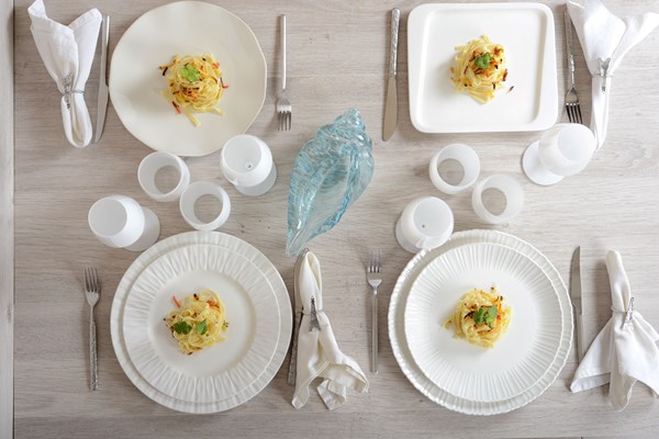 Flora Dinner Plate S/6 | White | 27cm