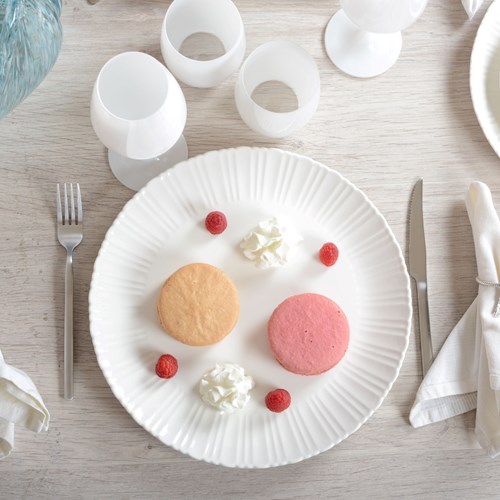 Flora Dish Plate S/3 | White | 31cm