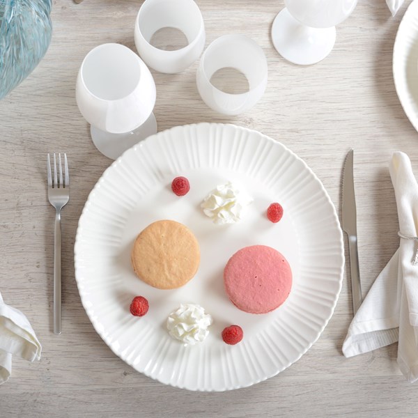 Flora Dish Plate S/3 | White | 31cm