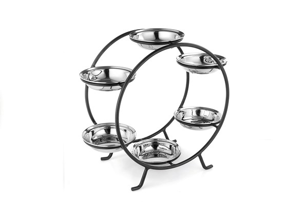 Buffet Rolling 6 Dishes Black/Stainless