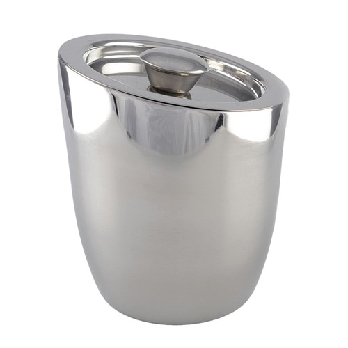 Leaning Stainless Steel Ice Cube Bucket