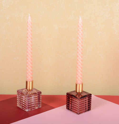 Candlesticks Squares | Set Of 2 | Purple And Pink