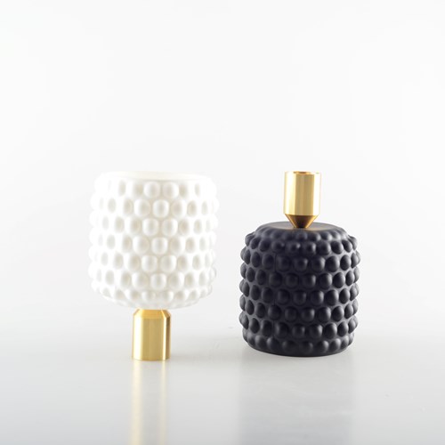 Bubble Candle Holders | Set Of 2 | Black And White