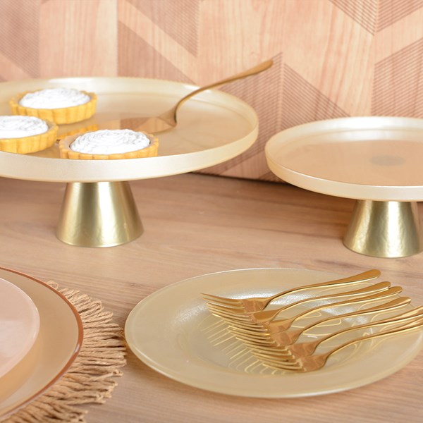 Vanilla Tray On Golden Foot | H28cm