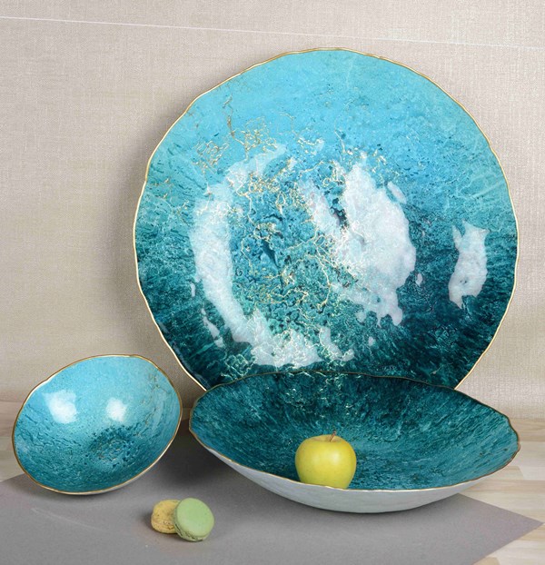 Cup | Turquoise With Golden Edge | 50cm