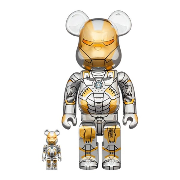 Bearbrick 400% + 100% Marvel Ironman x Sorayama Set