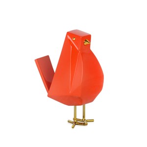 Orange Bird Resin Sculpture