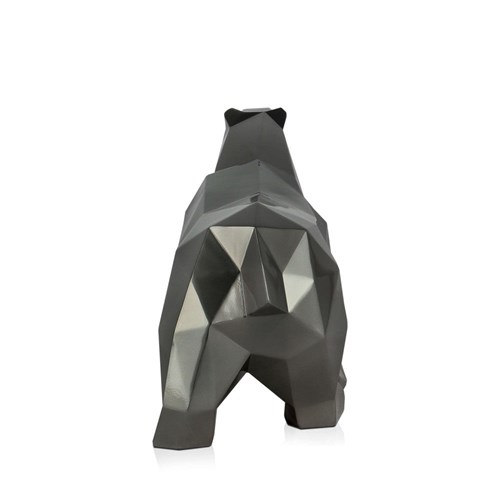 Faceted Black Polar Bear Resin Sculpture
