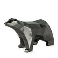 Faceted Black Polar Bear Resin Sculpture