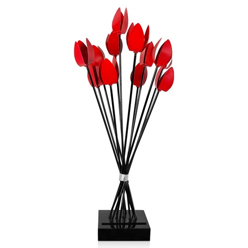 Sculpture Metal Poppies Bouquet