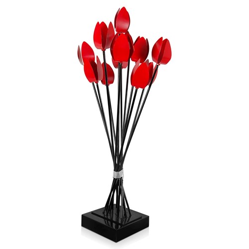 Sculpture Metal Poppies Bouquet