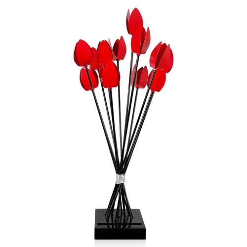 Sculpture Metal Poppies Bouquet