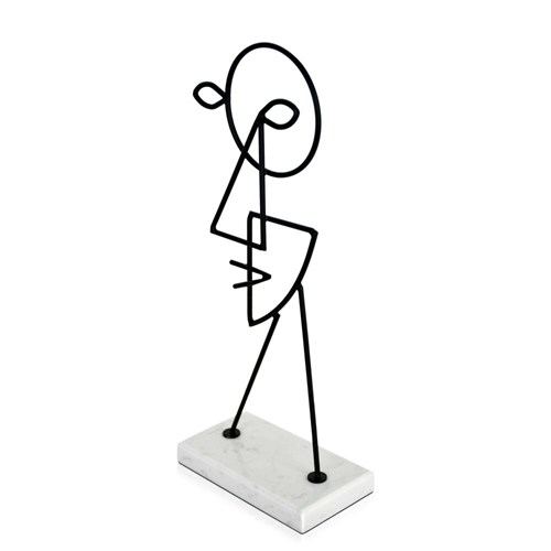 Metal Face Man Sculpture