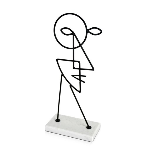 Metal Face Man Sculpture