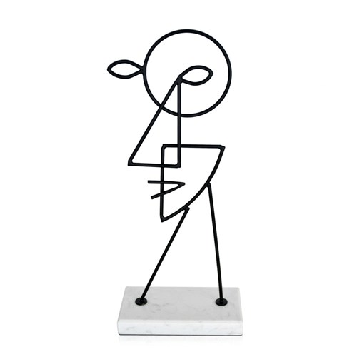 Metal Face Man Sculpture