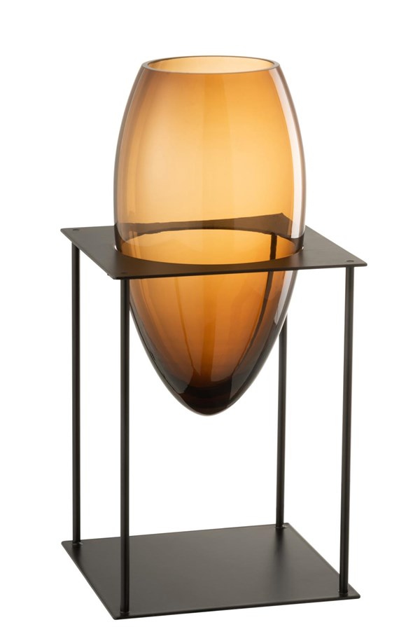 Vase Joyce Brown Met/Glass | 36cm