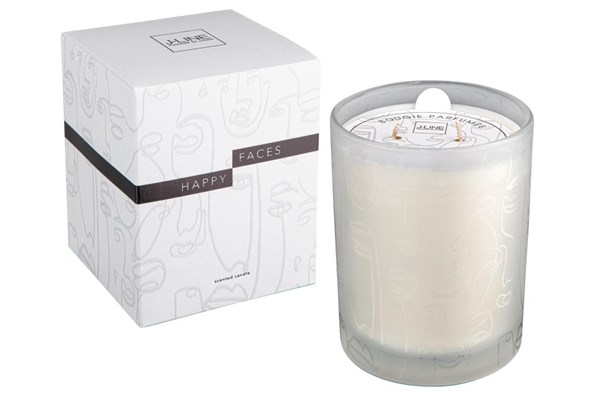 Candle Happy Faces White | 13cm