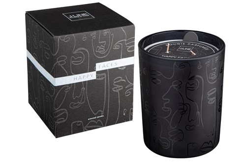 Candle Happy Faces Black | 13cm