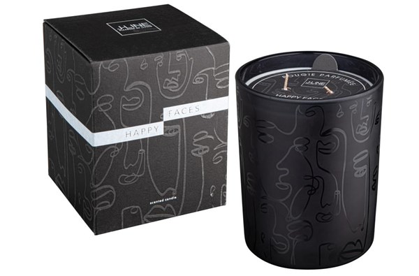 Candle Happy Faces Black | 13cm