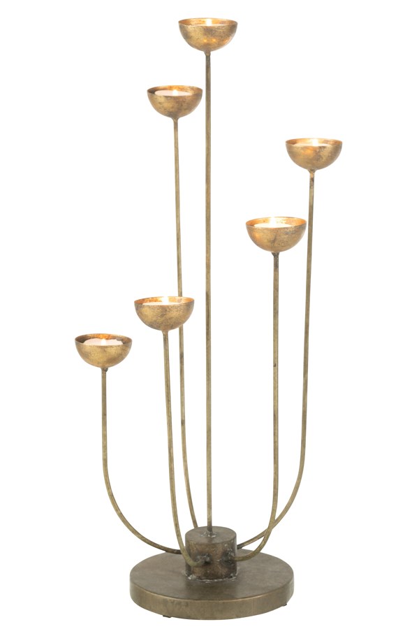 Candleholder 6 Rods Gold | 55cm