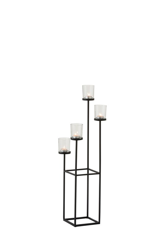 Candleholder 4 Part Black | 77cm