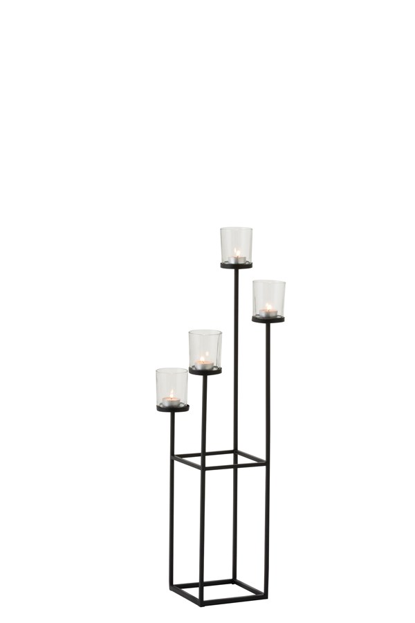 Candleholder 4 Part Black | 77cm