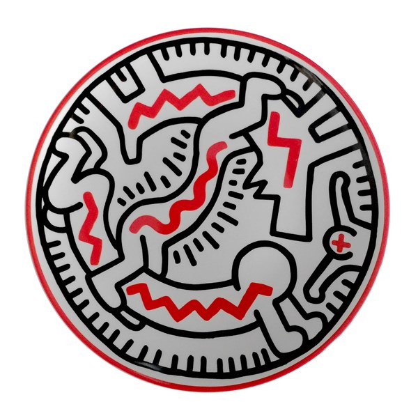 Keith Haring Plate Man Dog
