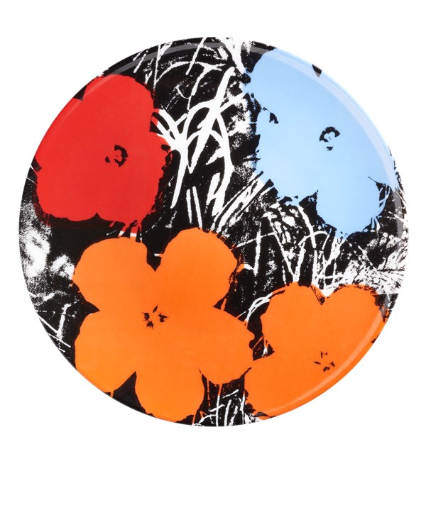 Andy Warhol Plate Flower Blue/Orange/Red