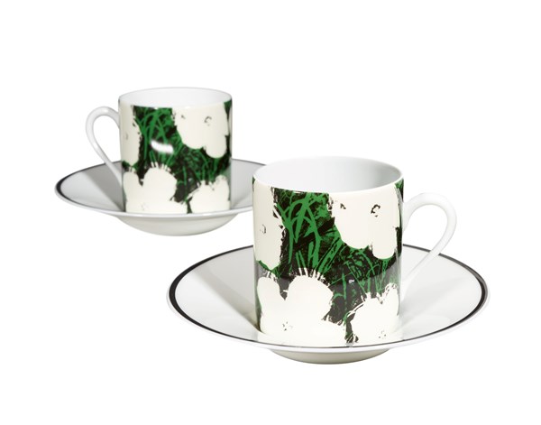 Andy Warhol Espresso Set/2 White Flower