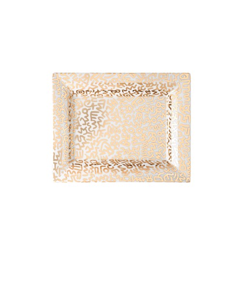 Keith Haring Tray 20x16cm Gold Pattern