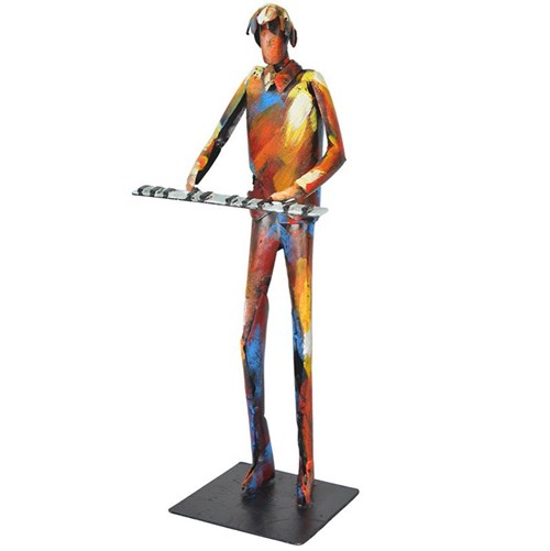 Keyboard Player Sculpture | Metal