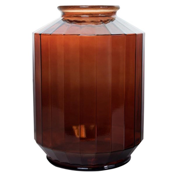 Vase Recycled Glass Strepe | Terracotta | 35 Cm