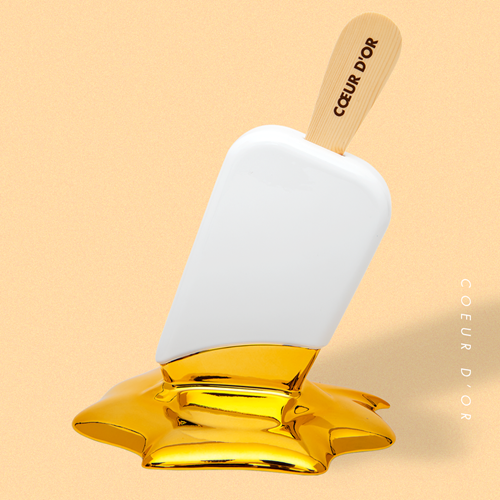 Sculpture Coeur D’or | White&Gold | H33cm