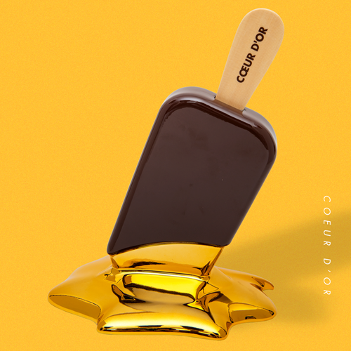 Sculpture Coeur D’or | Brown&Gold | H33cm