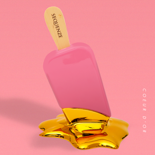 Sculpture Coeur D’or | Pink&Gold | H33cm