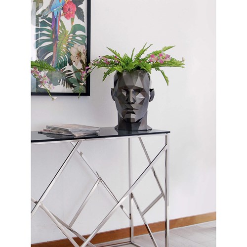 Vase Tete Homme a Facettes