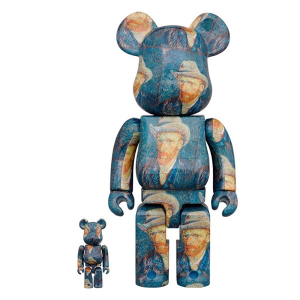 Bearbrick 400% + 100% - Van Gogh - Self-Portrait with Grey Felt Hat