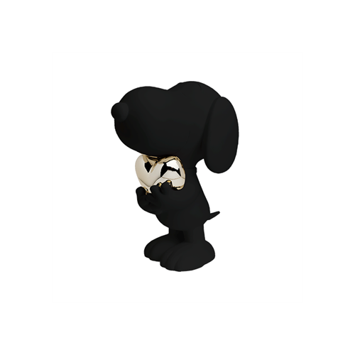 Snoopy Heart Black Matt