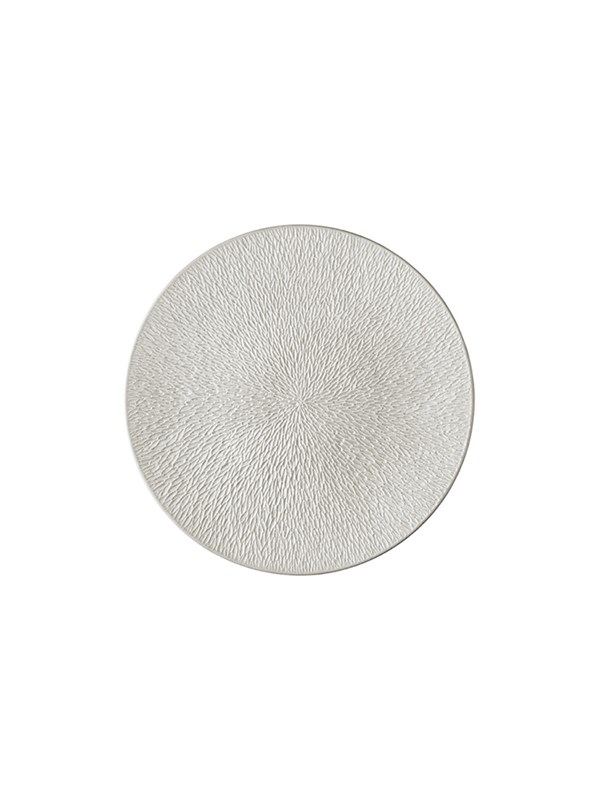 Coupe plate flat, full engraved pearl grey 16