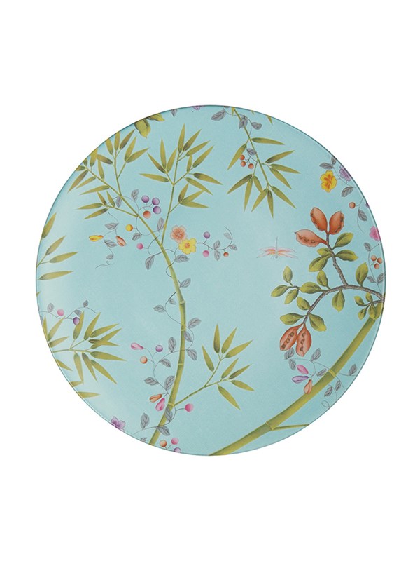 Coupe plate flat turquoise background 27