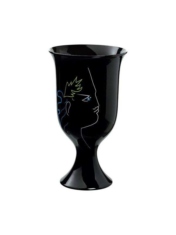 Footed vase Orphée et Eurydice black 35